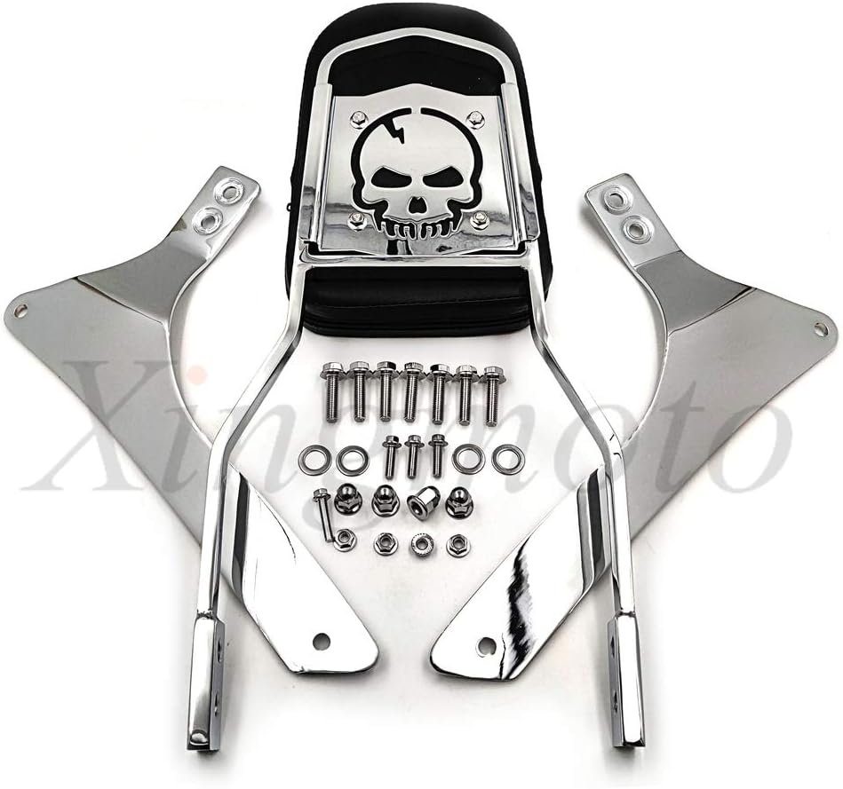 NBX- Replacement of Chrome Flame Backrest Sissy Bar Pad For Compatible with Suzuki Boulevard C90/VL1500 Intruder
