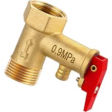 Electric Water Heater Safety Valve, Brass Adjustable Pressure Reducing, 1/2 Inch Pressure Relief Check for Water Heater Safety & Efficiency