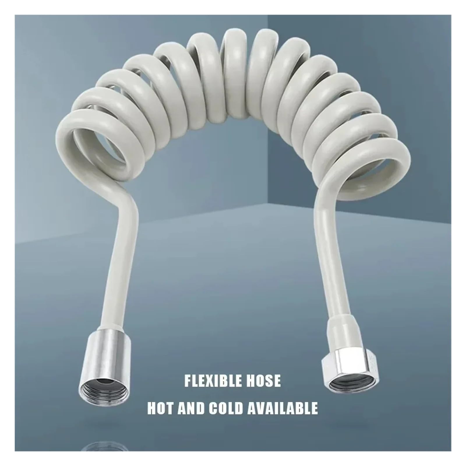 Manguera de ducha retráctil de 2 m y 5 m, tubo de agua flexible para rociador de bidé y grifo, manguera de plástico de alta presión para baño e inodoro, fácil de usar
