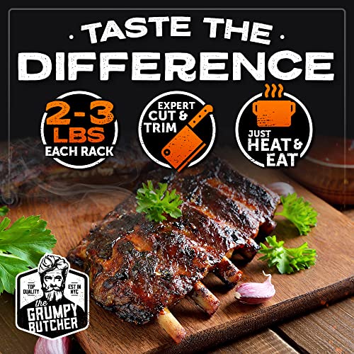 Grumpy Butcher Wagyu Beef Smoked Ribs (2 Racks) | 5-Star Steakhouse Quality, Fully Cooked Beef | Tender Bone-In Beef Ribs #TOP3