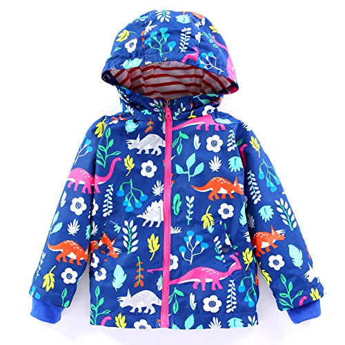 LZH Toddler Boys Girls Raincoat Waterproof Hooded Jacket Dinosaur Coat+Pants Suit2