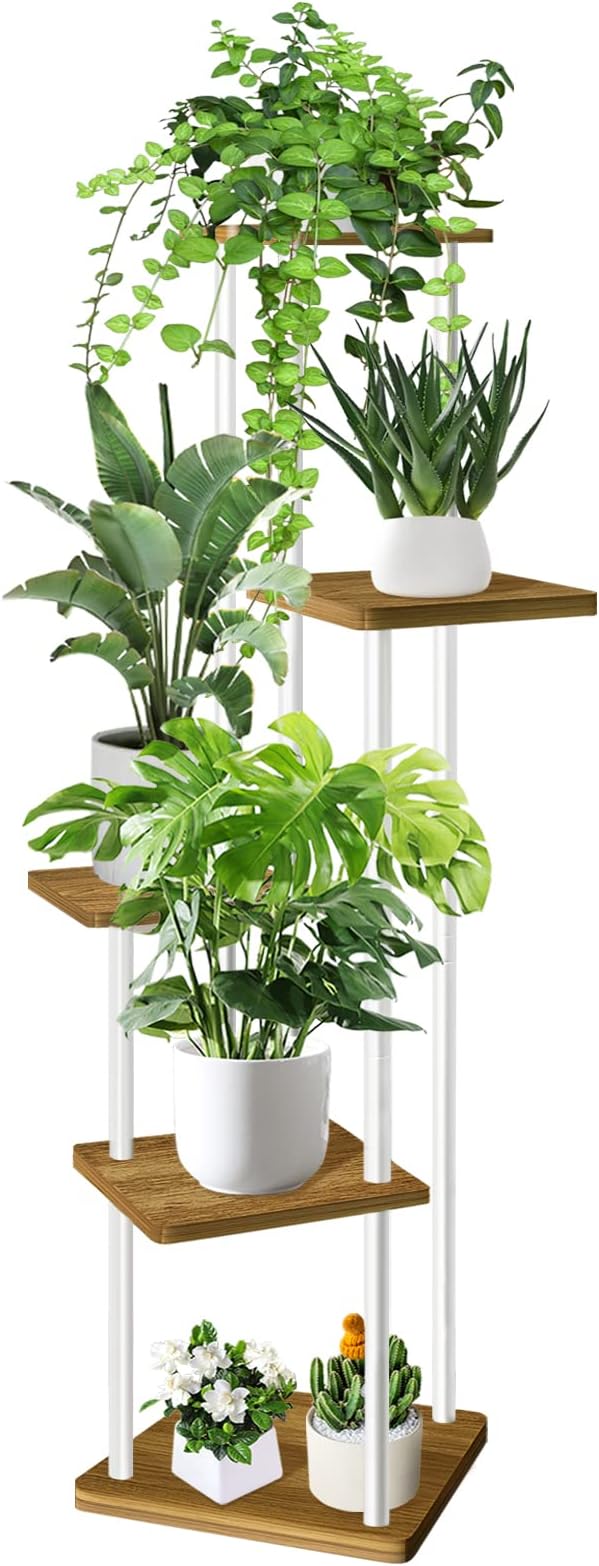 Scaffale Per Piante In Bambù HHG-380, Scala Supporto Per Fiori 2 Ripiani 100x90x50 Cm Naturale 94601157