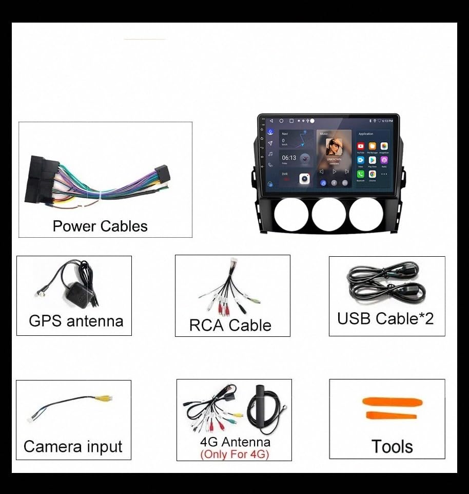 Radio Coche 2 DIN para Mazda MX-5 2005-2015 con Pantalla Táctil y Android Auto 5