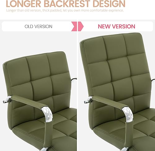 Miniatura 3 de MFD LIVING Silla de escritorio de respaldo alto moderna silla de trabajo de piel sintética con brazos silla ejecutiva giratoria ajustable con ruedas