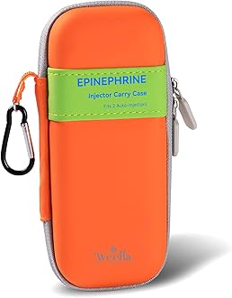 weefla Empty Hard-Shell Carry Case for EpiPen, Ultra Slim Holder for 2 Epi Pen Auto-Injectors, High-Visibility, Splash Resistant, Compact Travel Size for First Responder & Allergy Sufferer (GR)