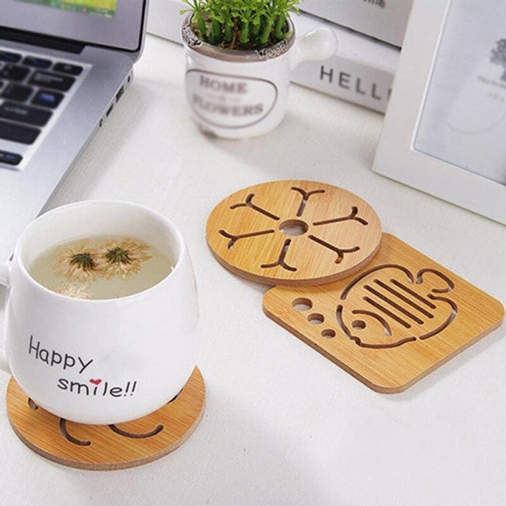 Kolorful Wooden Coasters Home Pan Pot Holder for Dining Table Wooden Coasters for Home Pan Pot Holder for Dining Table Durable, Water-Resistant, Sustainable Table Protection (9) 4