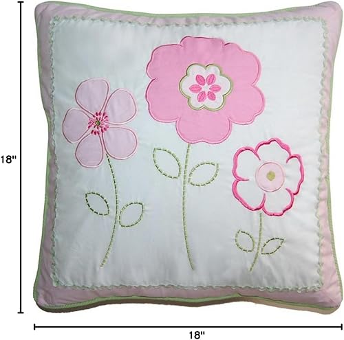 Vista 2 de Blancho Bedding [Pastel Marshmallow] Cojín Devorativo Floral Patchwork Blanco