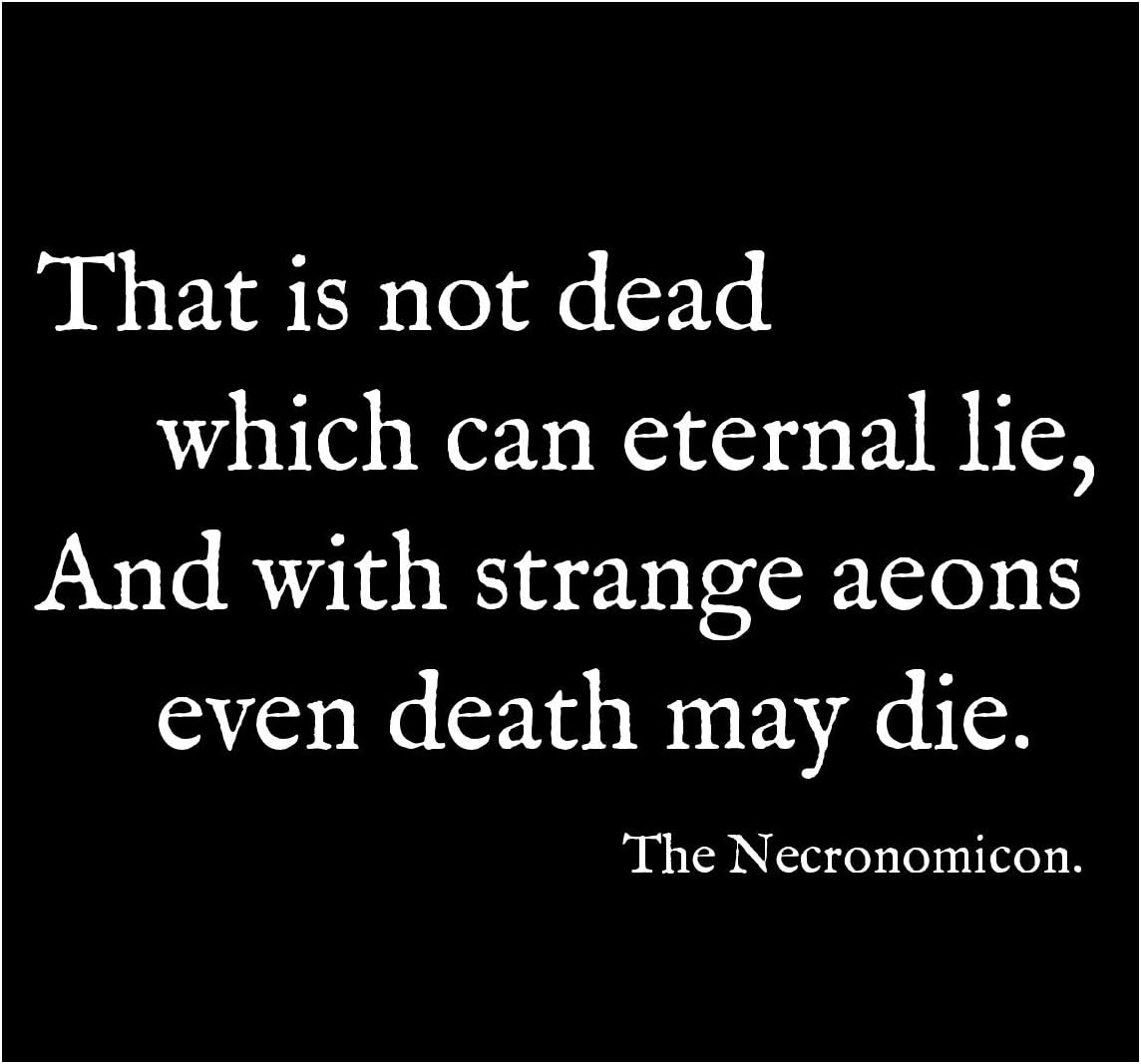 New Black Sticker H.P. HP Lovecraft the Call of Cthulhu Necronomicon Quote Toys