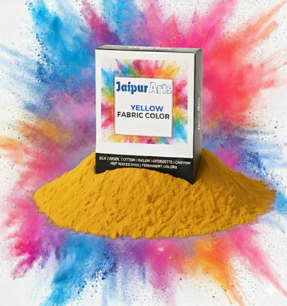 JaipurArt Yellow Color Pakka Rang Fabric Dye for Clothes Permanent | Jeans Yellow Fabric Dye Colour for Clothes | Dye for Faded Jeans (10 Grm)-picture-13