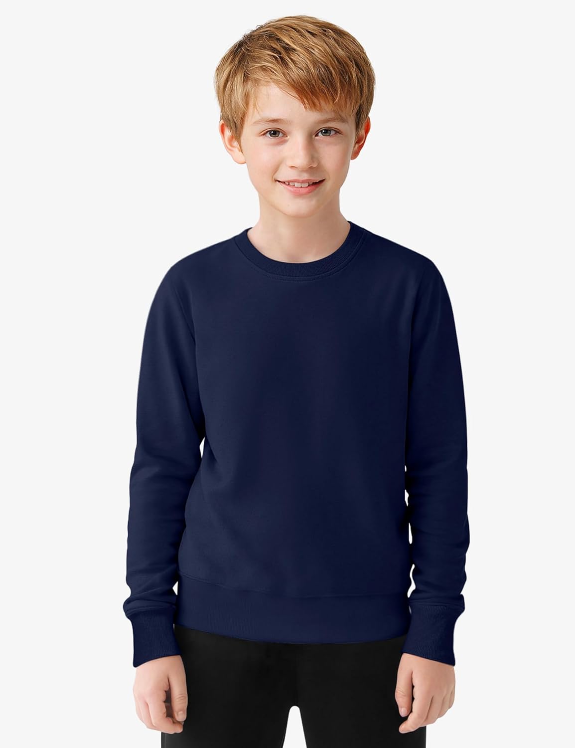 BOOPH Boys Long Sleeve Shirts Kids Crewneck Basic Tee Sports Pollover T-Shirt - Image 2
