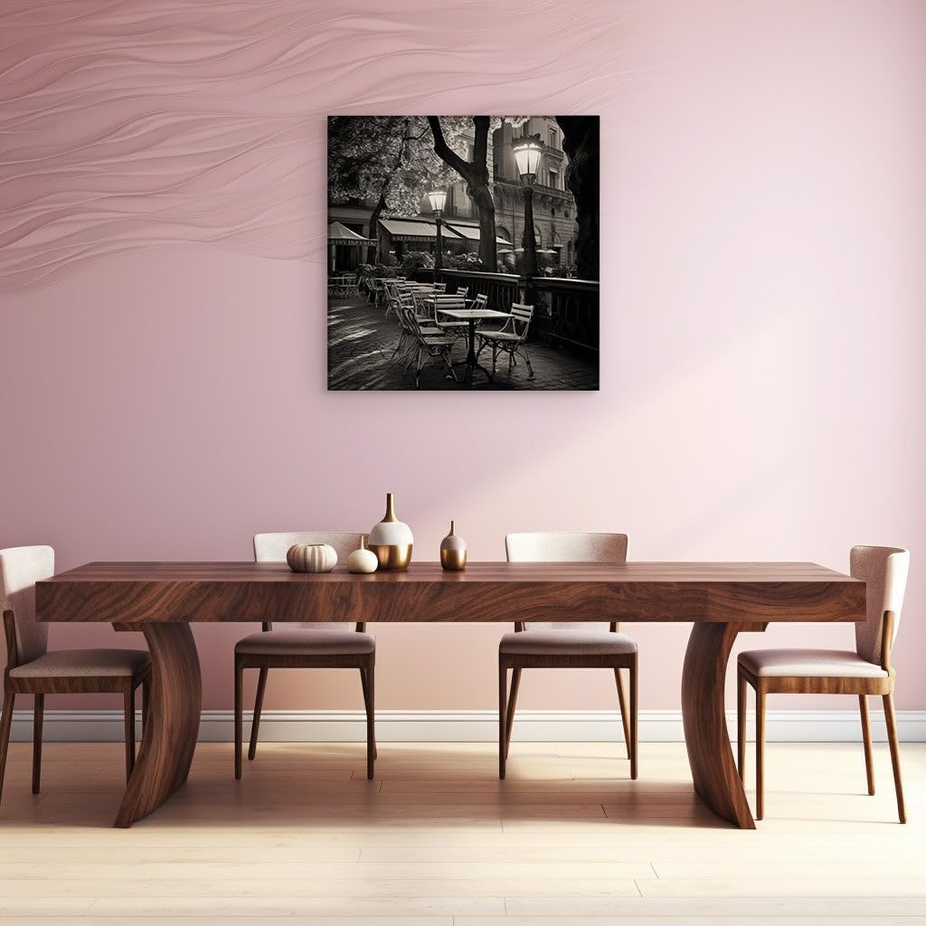 Canvas for Living room. Whispers of Midnight Serenity Urban Oasis Awaits Nighttime Charm in the City Unveiled Silent Sentinels of the City's, 27 x 18 inch Canvas Wall Art - Ready to Hang