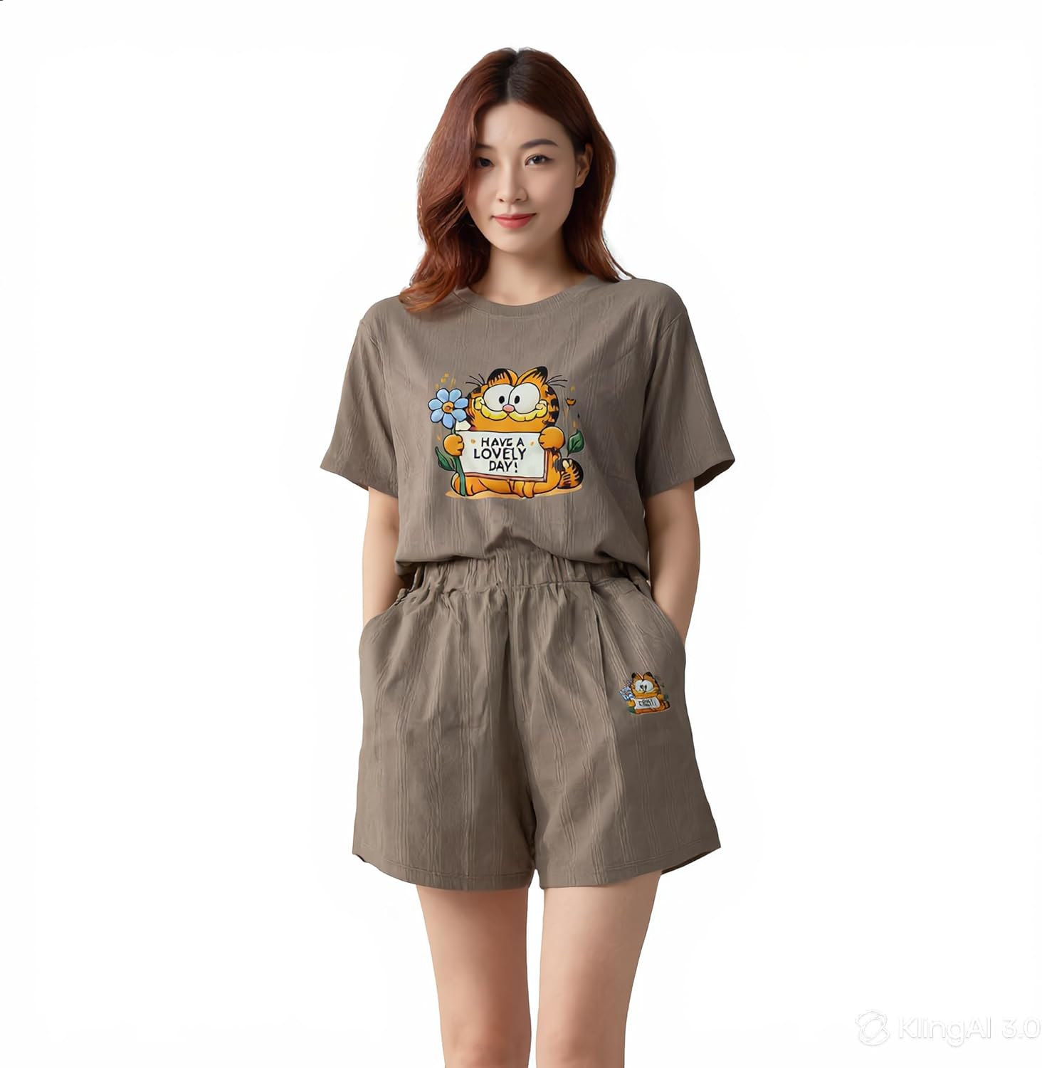 Women’s 2 Piece T Shirt and Shorts Set – Soft Breathable Cotton Lounge Set, Cute Graphic Sleepwear, Relaxed Fit Summer Outfit