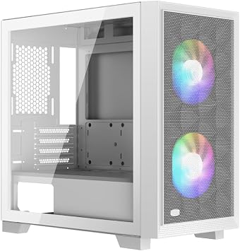 PCCOOLER CPS - C3D310 ARGB White - Airflow M-ATX Case - Gaming Desktop Case with 2 ARGB Fans - M-ATX/ITX - 350MM Graphics Cards Support (C3-D310WHP2-GL)