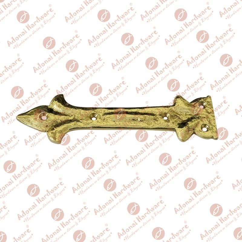 Miniatura 4 de Adonai Hardware Adonijah - Correa de latón falsa o falsa o falsa o falsa (6.5 pulgadas x 4 unidades, lacada pulida) para puertas de granero,