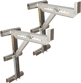 Metaltech Jobsite Series 3-Rung Ladder Jack 2-Pack E-LJ30P, Aluminum Jack for Scaffolding Extensions and Work Platforms, Scaffold, Masonry, Painting, and Roofing Tool for Job Site and Home Improvement