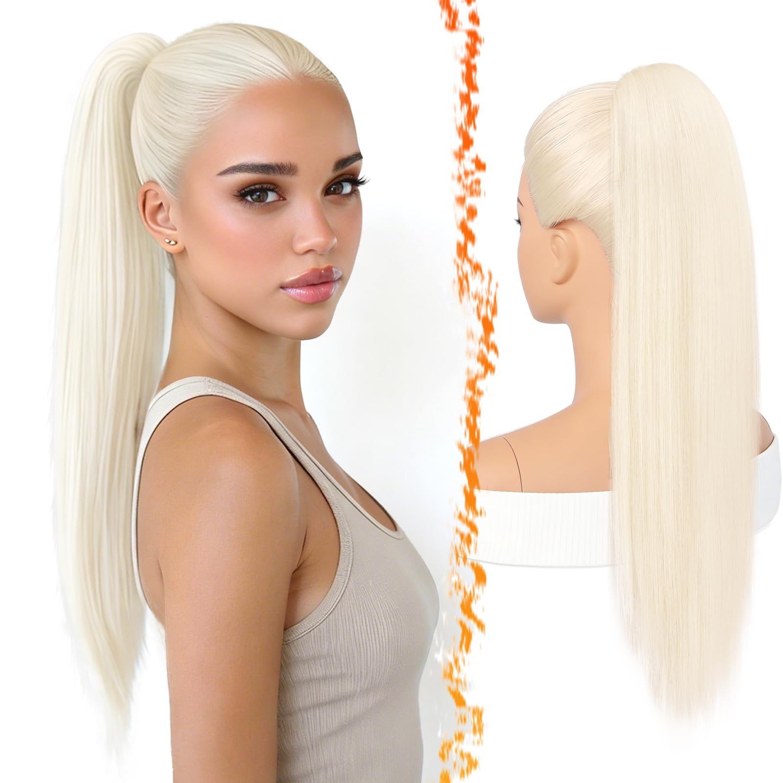 BARSDAR Liso Coleta Postiza Extensiones Pelo, 40cm Corta Liso Marrón Oscuro Cola de Caballo Extension con Cordón Natural Sintética Cheer Posh Ponytail Extensiones Postizos Fiestas Cheer Competition — view 12