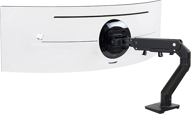 Ergotron HX - Mounting kit (articulating arm, desk clamp mount, grommet mount) - for LCD display/ curved LCD display (Constant Force motion) - matte black - screen size: up to 49"