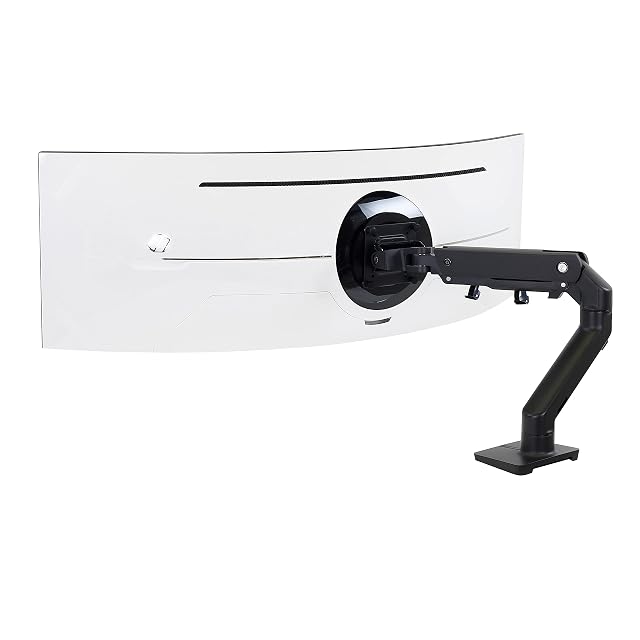 Ergotron HX HD Premium Heavy Duty Gaming Monitor Arm Single Monitor Desk Mount for 1000R Curved Ultrawide Monitors