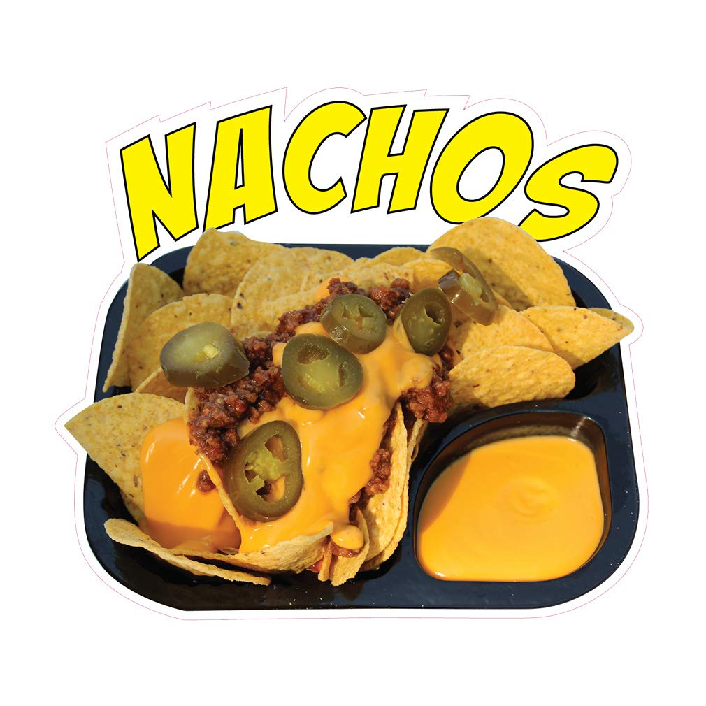 Nachos Concession Food Truck Vinyl Sticker - 8 Inch Die-Cut Decal For Restaurant Signage