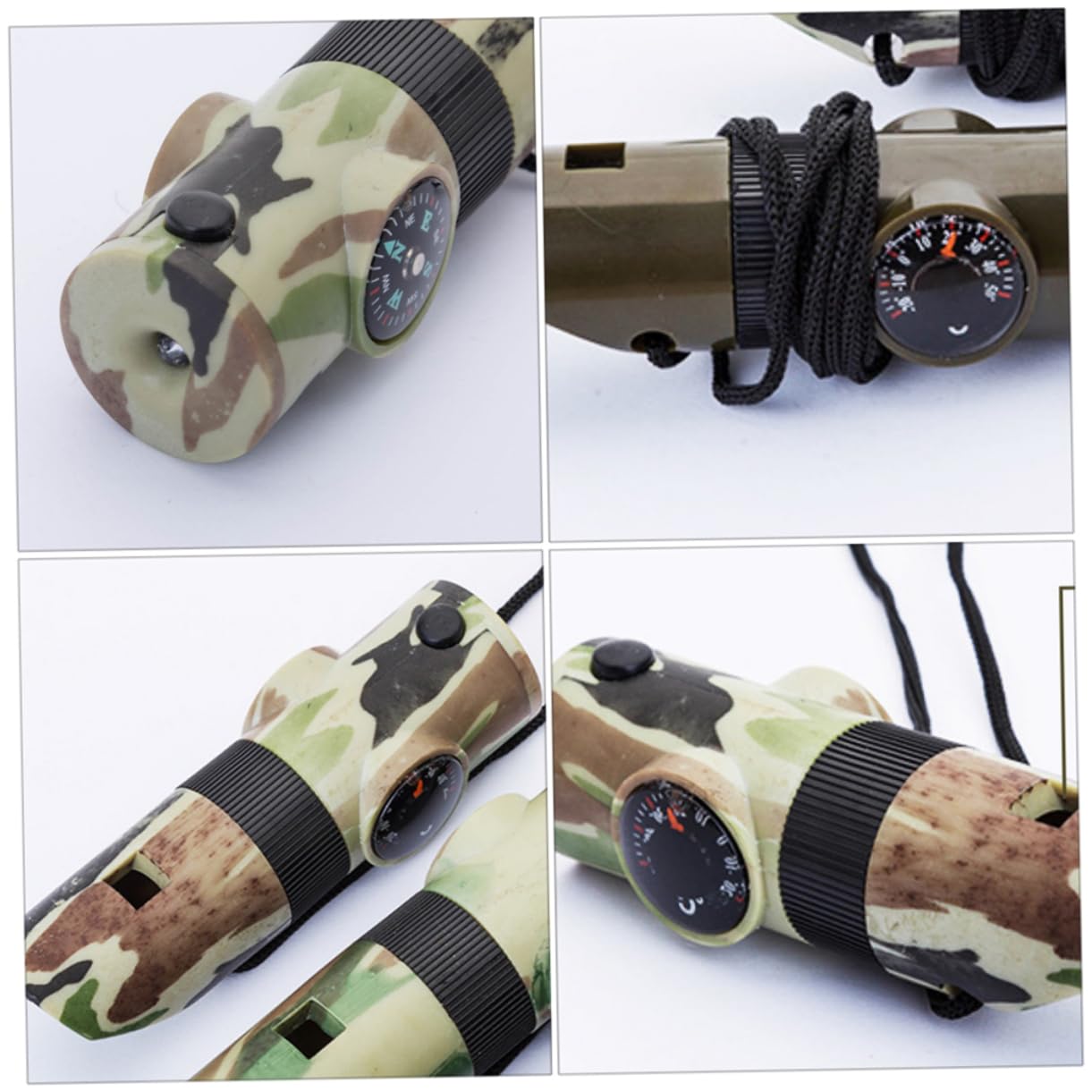 Mipcase Sifflet De Survie en Plein Air De Plein Air Sifflet Coulissant Turbo Bac De Rangement Bac Rangement Thermomètre Sifflet 7 en 1 Sifflet Multifonction Abdos