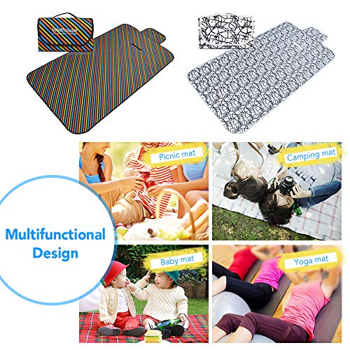 DECDEAL Cobertor de piquenique ao ar livre impermeável portátil tapete de praia de acampamento