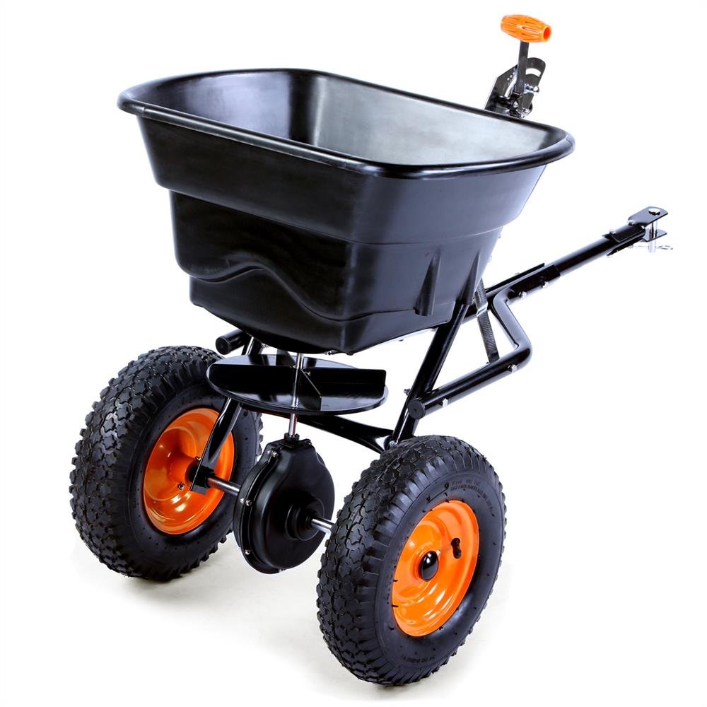 Spargitore spargisale spandiconcime centrifugo su ruote con gancio FUXTEC GS36S