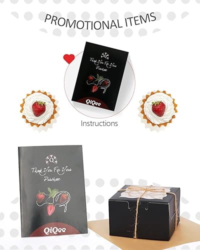 Miniatura 4 de qiqee Cajas de panadería negras con ventana de 4 x 4 x 2.5 pulgadas, 100 paquetes de mini cajas de galletas para macarrones, cajas de pastelería