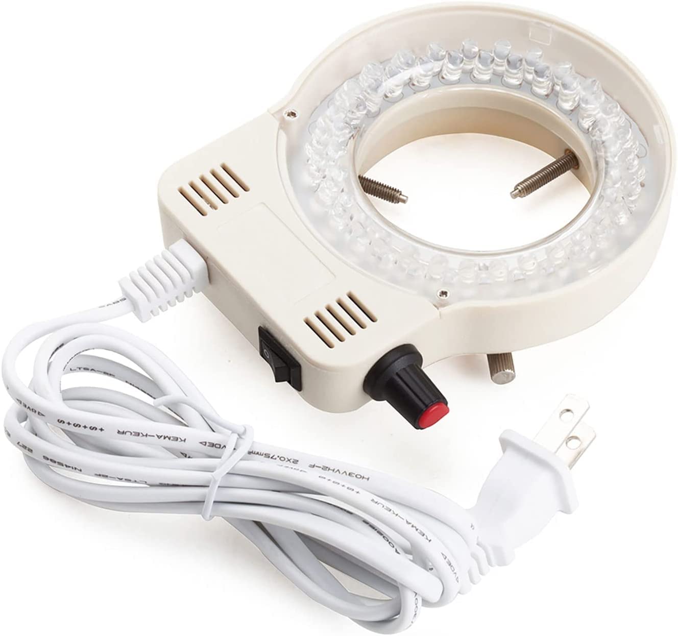 Microscope Ring Light 2.56" ID Adjustable 56 LED Illuminator for Stereo Microscope (White)