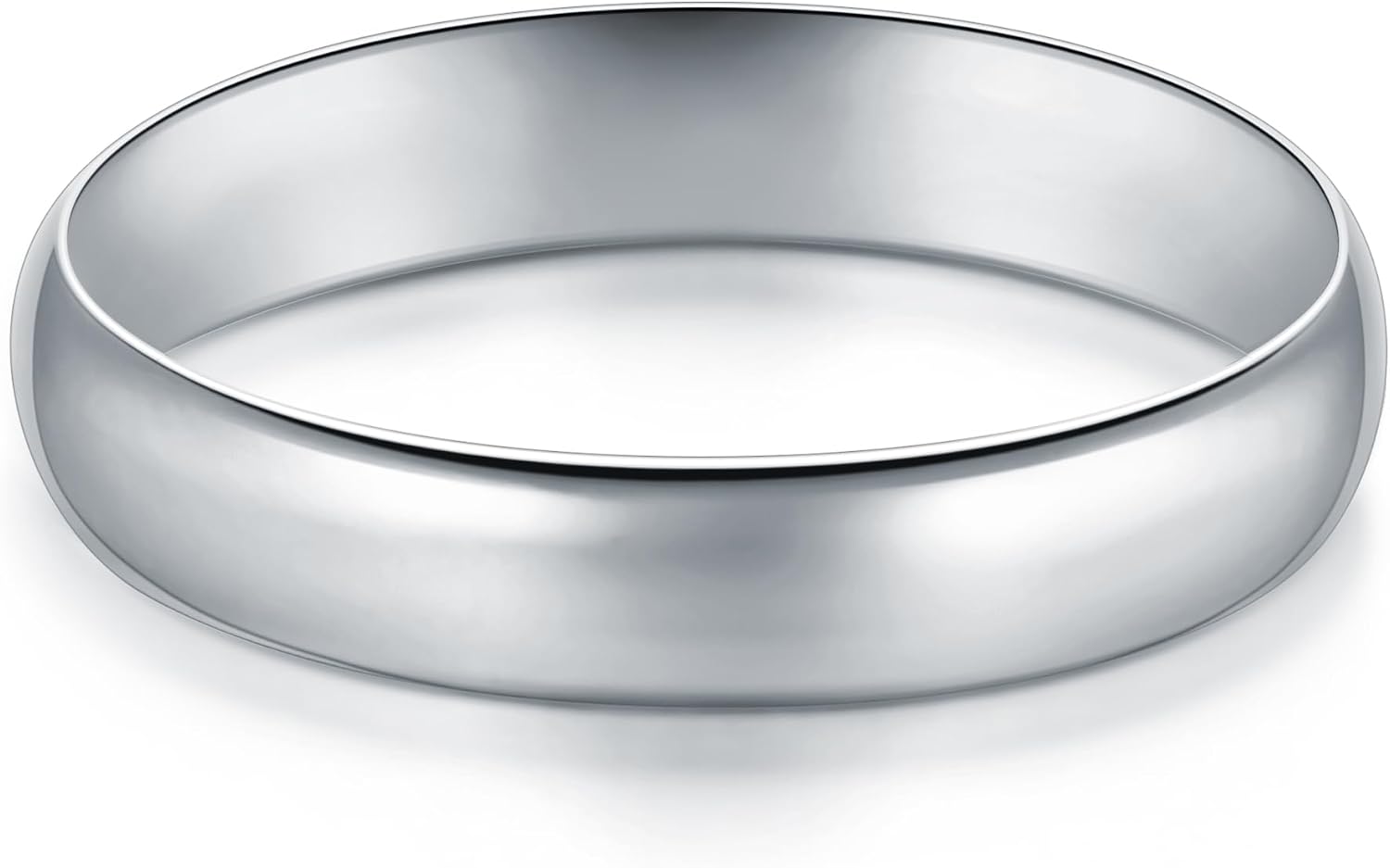 BORUO Silver Ring - 925 Sterling Silver Rings for Women - 14K Gold Plated Waterproof Wedding Band - Elegant Stacking Silver Band For Women and Men - Gifts for Special Occasions 4mm, 6mm Ring Size 4-15