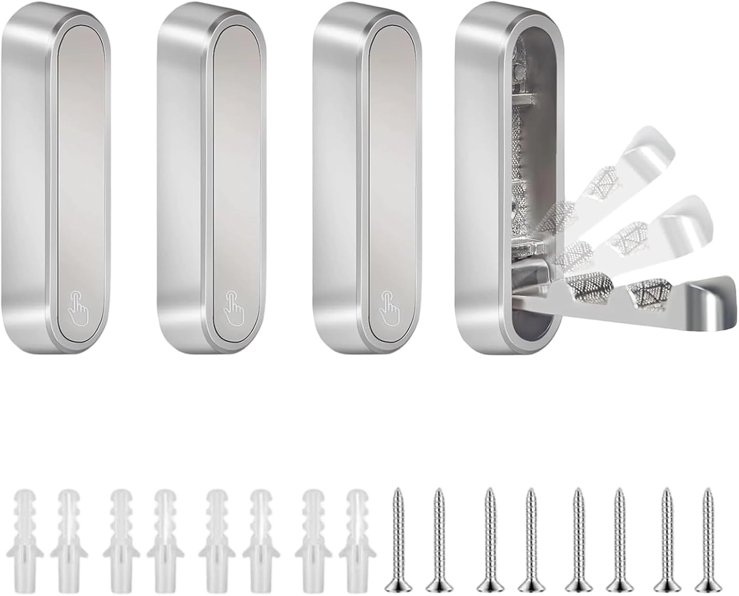 Eyesoul 4 PCS Foldable Wall Hooks-Heavy Duty Zinc Alloy Folding Coat Hooks Wall Mount-Space Saving Decorative Towel Hooks for Hanging Clothes Bags Hats Keys in Bathroom Kitchen &Closet