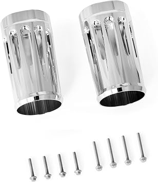 49mm Fork Slider Boots Cover For Harley Bagger touring Road King Street Electra tri trike tour Glide CVO Ultra Classic Limited FLHTK Billet CNC fork cover Standard Deep Style- Chrome
