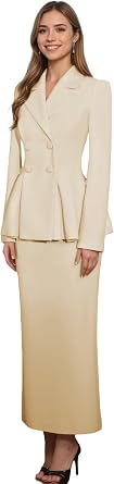 2 Piece Women Skirts Set Dressy Womens Skirt Suits for Women Business Pencil Skirt Double Breasted Skirt Suit Set