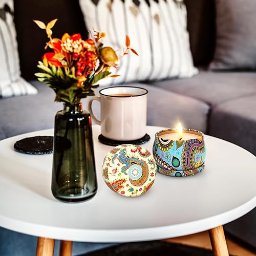 Miniatura 9 de Juego de 2 velas perfumadas de cera de soja para aromaterapia, velas de lata portátiles de 4.4 onzas, cesta de regalos para Navidad, Acción de