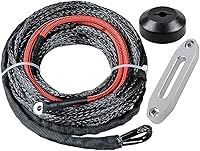 Vista 15 de Astra Depot Cuerda de cabrestante sintética de 12 hebras, 50 pies x 1/4 pulgadas, 7000 libras, protección contra el calor, ATV, UTV, KFI SUV, coche