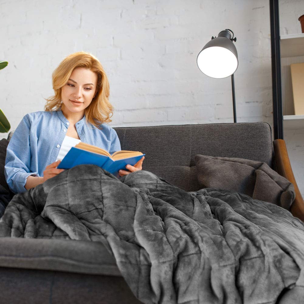 Emma Barclay Weighted Sherpa Blanket in Grey - 60x80 (150x203cm)