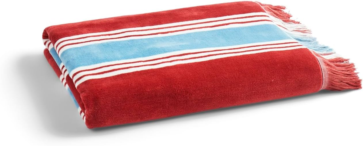 Christy College Beach Towel | Extra Large | Sand Free | 100% Cotton | Luxury Super Soft Velour Front | Quick Dry Towelling Rear | 39'' x 70''| Earth Red