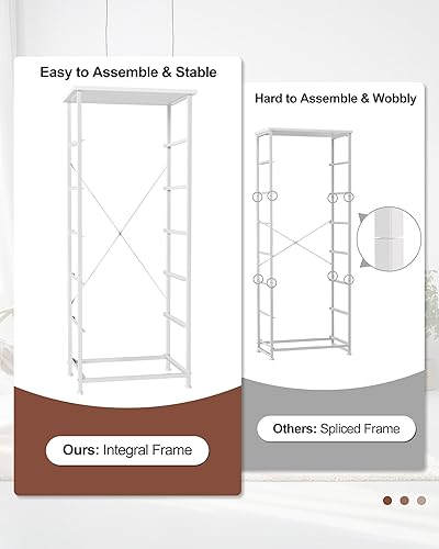 Vista 5 de Crestlive Products Cajonera alta para armario, torre de almacenamiento vertical - Estructura de acero resistente, parte superior de madera, cajones
