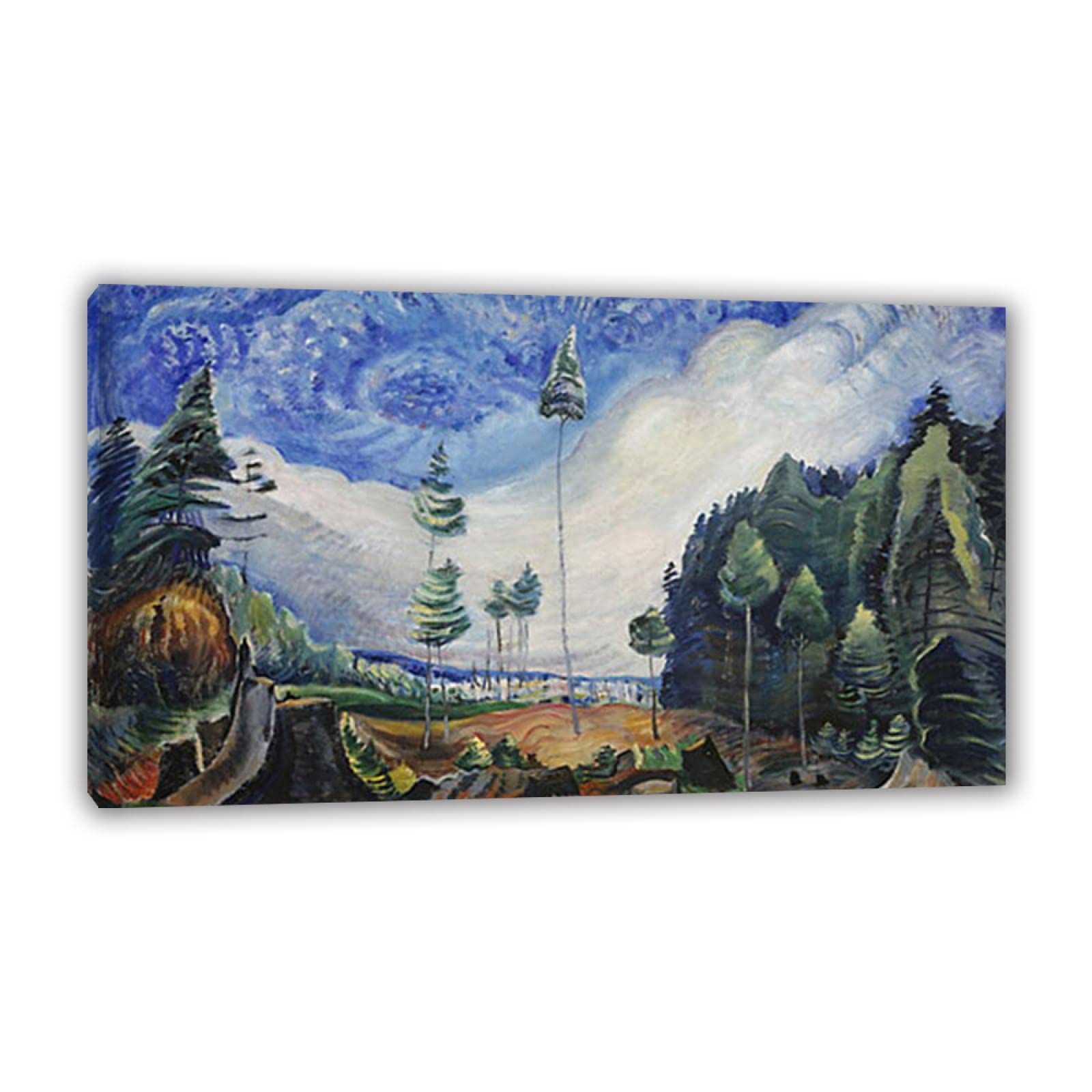 Emily Carr Pintura Reproducción de Carteles Cuadro en lienzo-impresión Obras de Arte-listo para colgar Cuadros famosos impreso sobre lienzo(Sacrificios de madereros)50x85cm(20x33in)Enmarcado