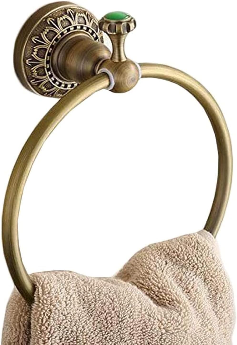 Beelee Wall Mounted Towel Ring/Towel Holder,Solid Brass Construction, Antique Bronze Finish,Bathroom Accessories