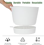 SwinDuck 12inch Large Self Watering Plant Pot, Plastic Cylinder Planter with 60Oz Deep Reservoir and Saucer for Indoor Outdoor Plants Flowers Houseplants, White