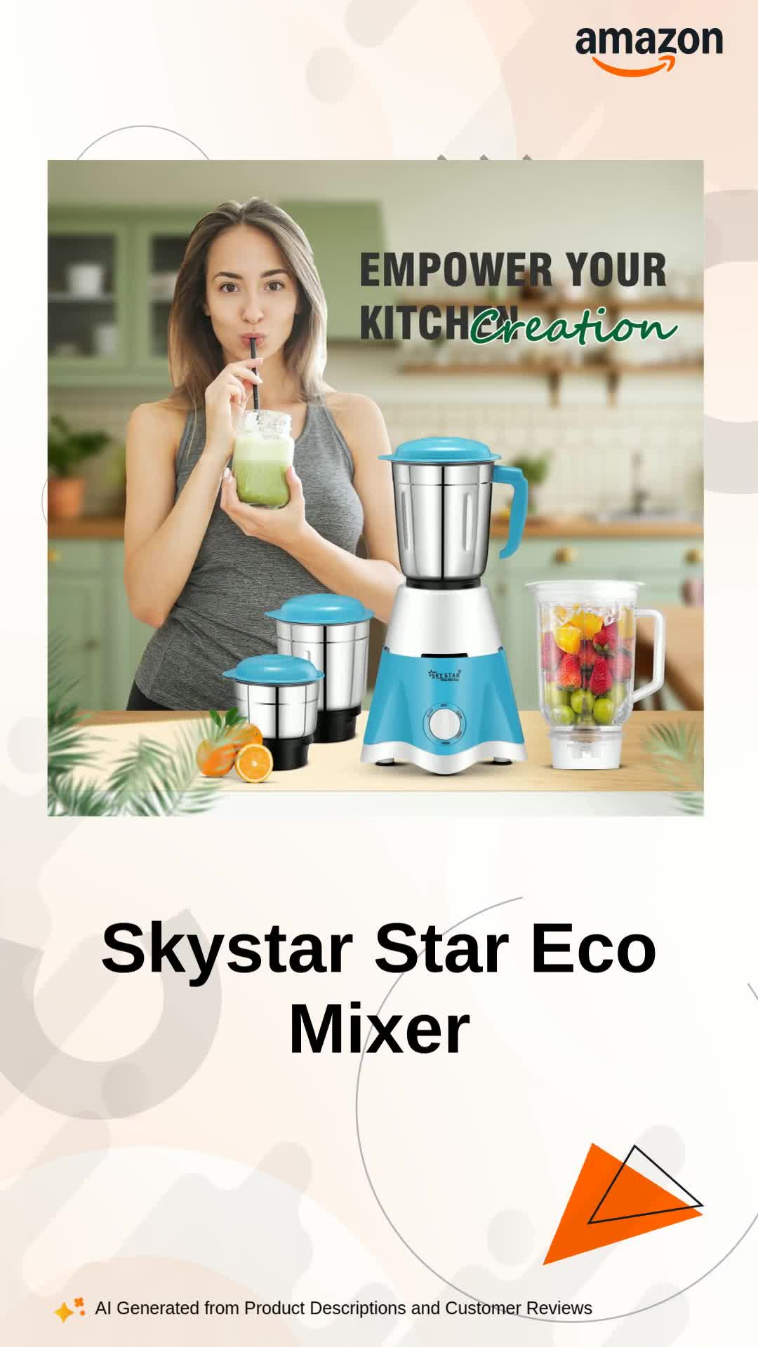 Buy Skystar Star Eco 750 W Juicer Mixer Grinder For Kitchen With 4