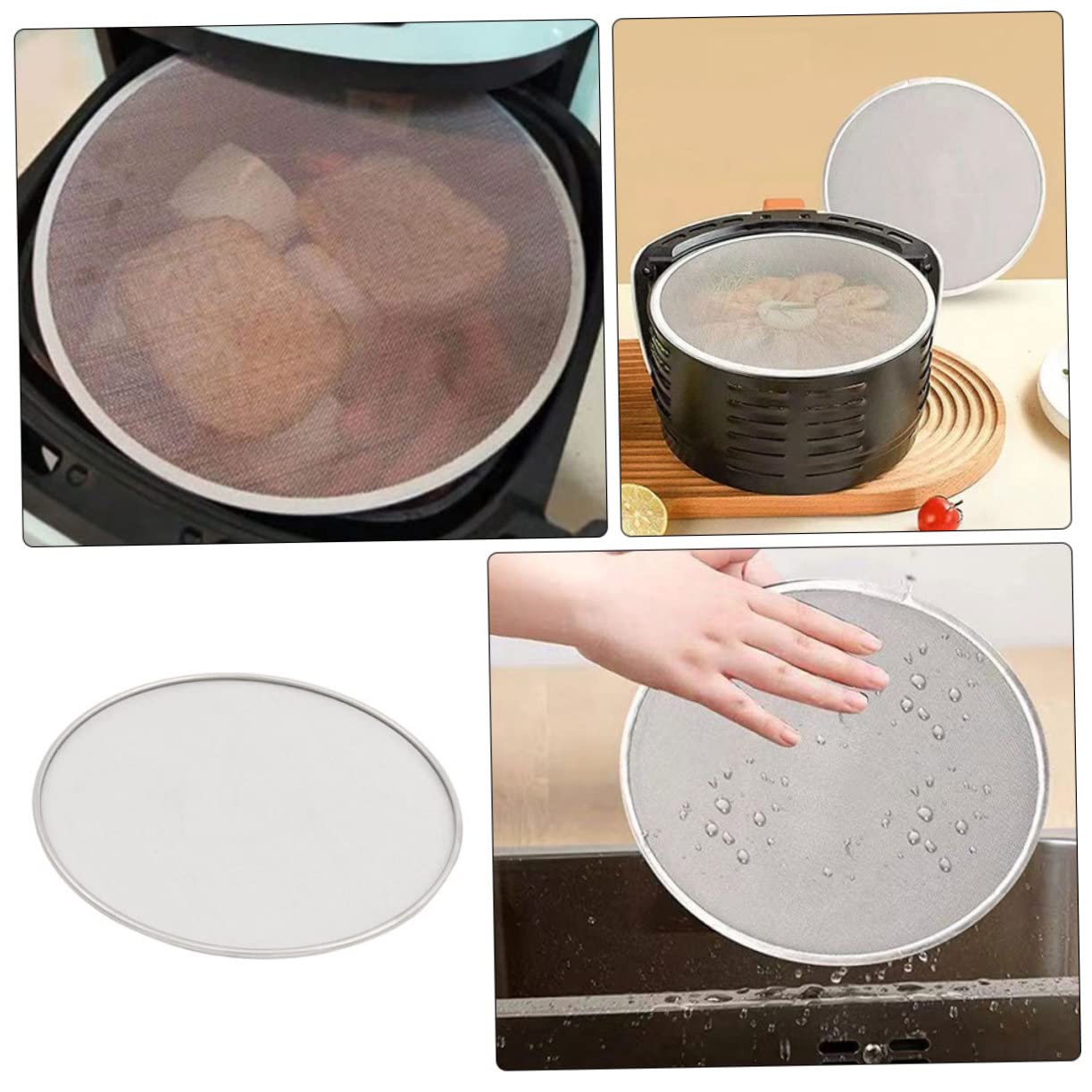 OFFSCH Splash Oil Cover Stainless Steel Grease Splatter Screen for Frying Pan Easy to Clean Cooking Shield Fits Pots and Pans Protects Against Hot Oil Burns