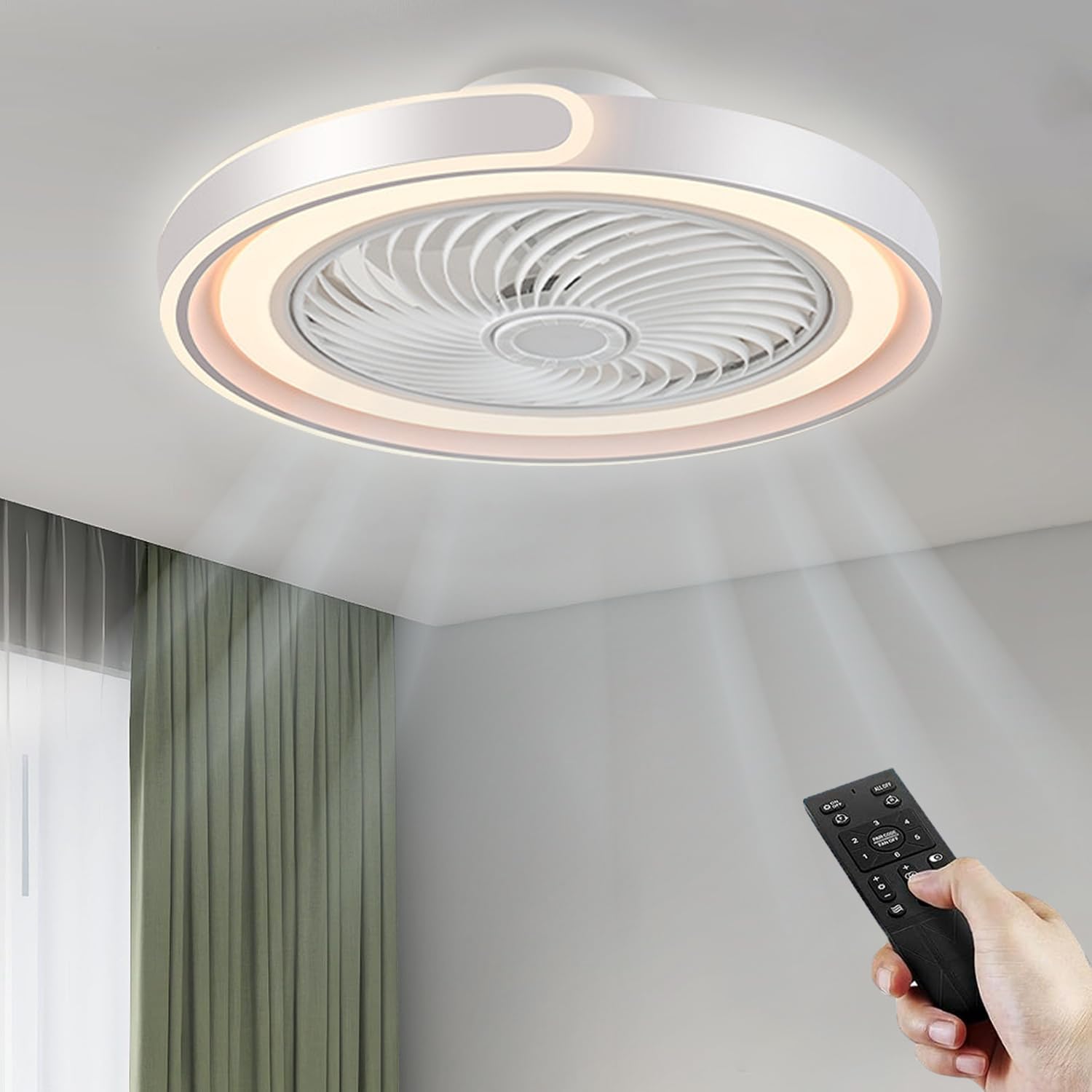 Ventilateur Mural 45W Avec Télécommande, 48x43x30 Cm | Leroy Merlin