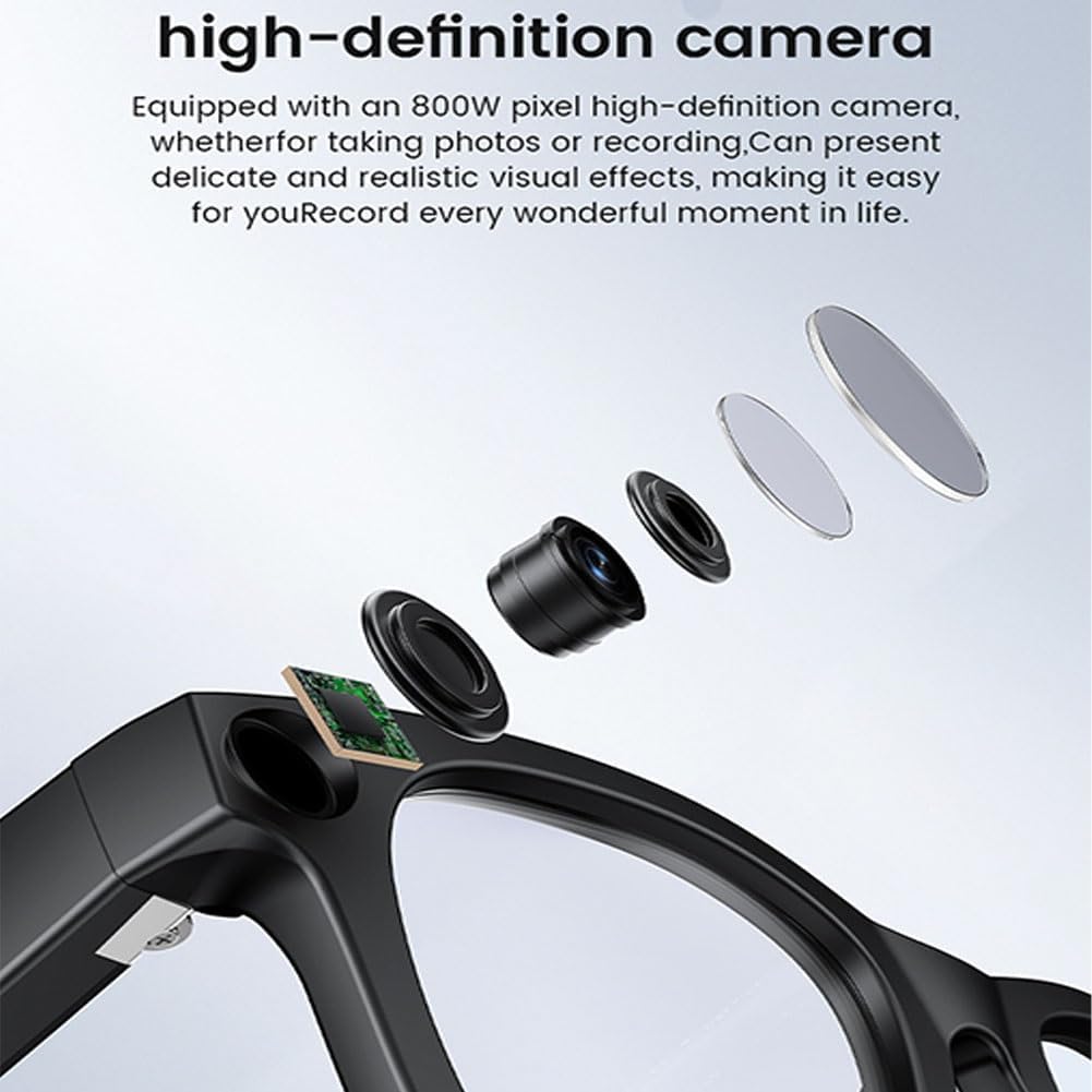 CyanVue AI Smart Glasses, 2025 KI übersetzer brille mit kamera 8mp Blaulichtfilter, AI Real-Time Translation(144 Sprachen), Freisprechen & Musik & Sprachassistent für Business, Reisen (Anti bluelight)
