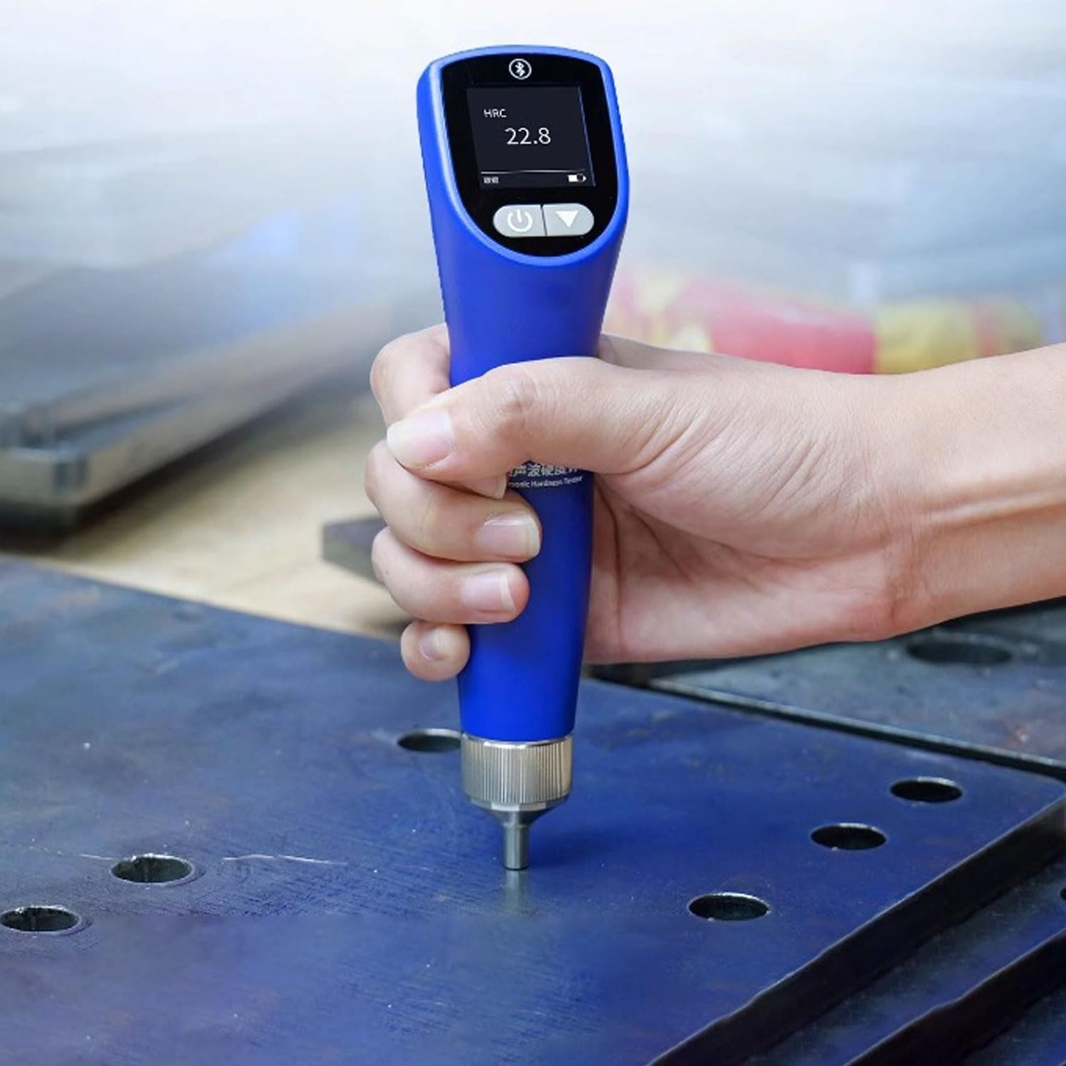 SICWEDIM Portable Ultrasonic Leeb Hardness Tester, High-precision Hardness Testing Equipment, with Calibration Block, 2 Types Of Probes, Range 170 To 960 HLD, 9 Hardness Units