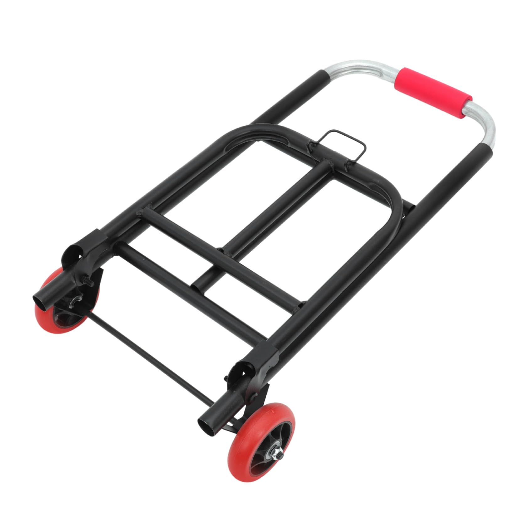 Carrello Pieghevole Portavaligie Nero in Ferro e Pu 35 Kg | Manico Regolabile, Uso Versatile per Spostamenti e Acquisti, Ruote in Pu, Formato Medio