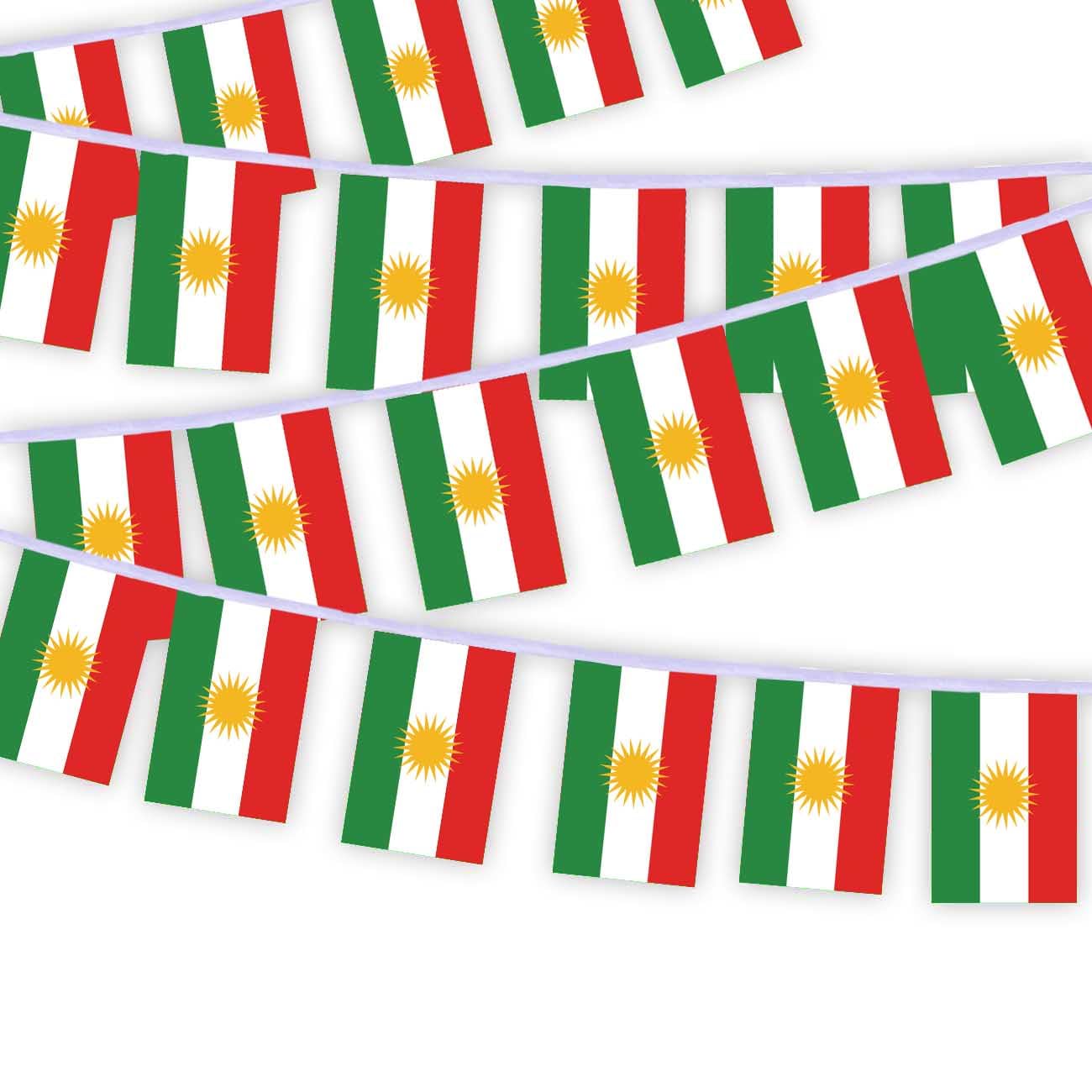 30 PCS Kurdistan Flag String,32 FT Kurdish Bunting,Decoration Banner for Outdoor Indoor Patio Yard Decor