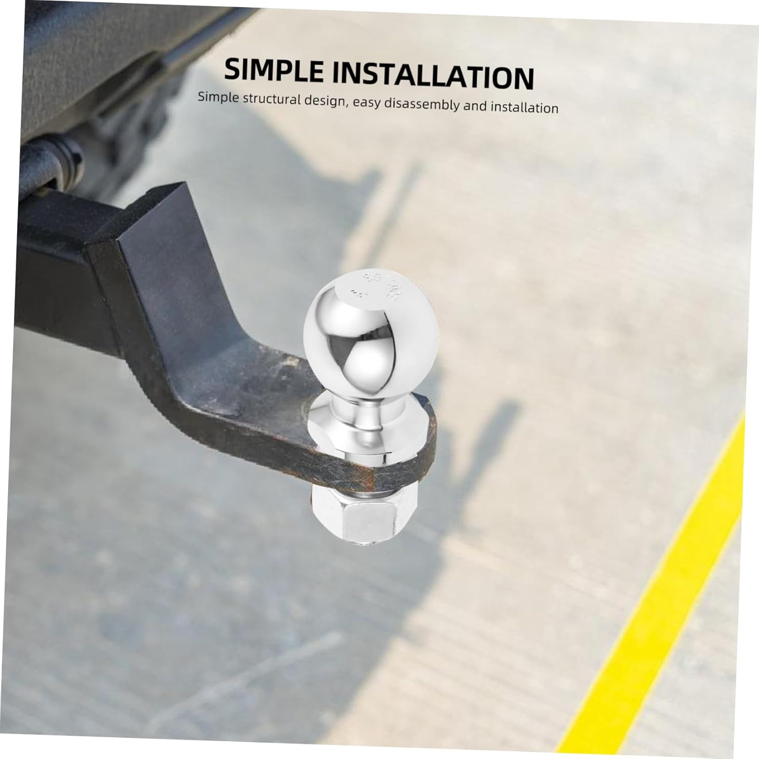 Trailer Hitch Ball Durable Metal Tow Ball for and Truck Towing Standard for Easy Installation and Compatible with Various Vehicles