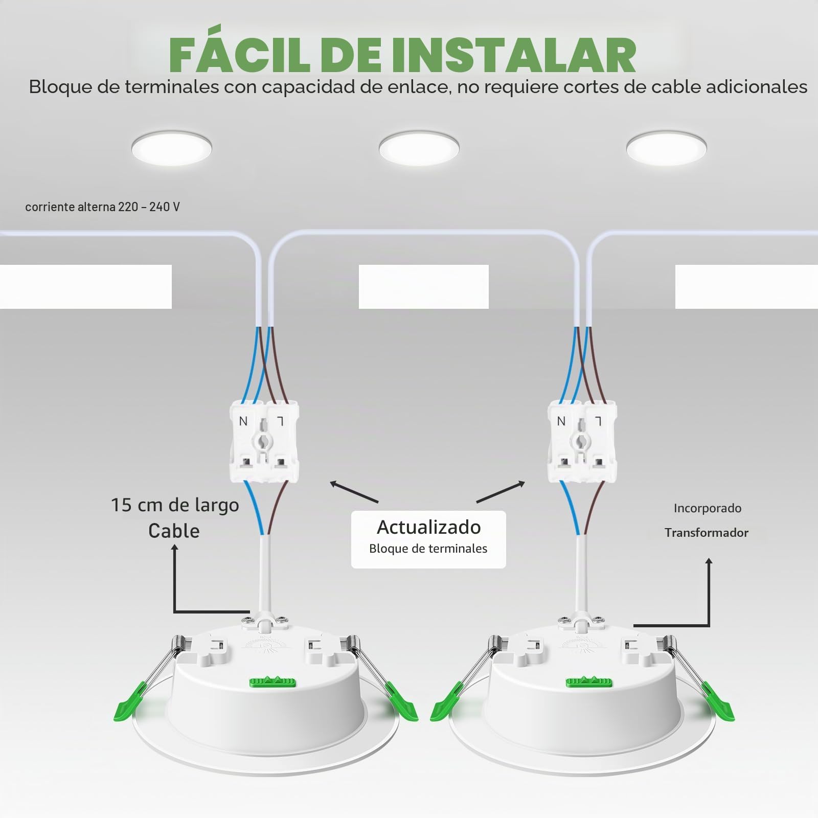 ALUSSO Downlight LED Techo Empotrable Regulable, 8W 850LM IP44 Focos LED Interior Techo Empotrado 3000K 4000K 6500K Ajustable, Corte 75-85mm, 6 Pack
