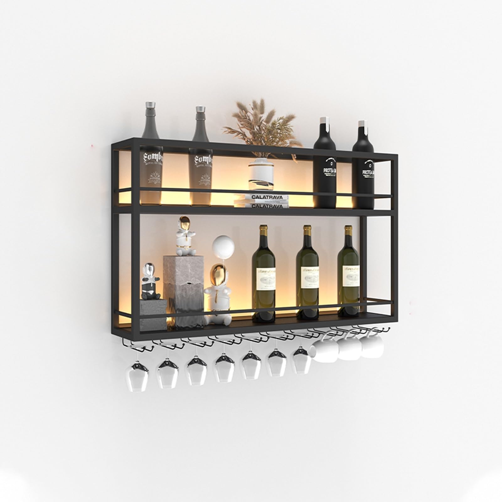 Présentoir à vin mural en fer forgé pour sublimer la décoration de votre salon moderne